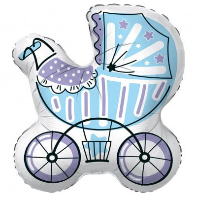 Шар Коляска голубая